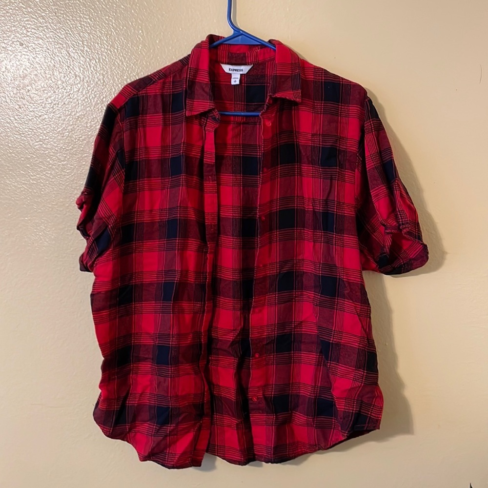 Express Red/Black Short Sleeve Flannel